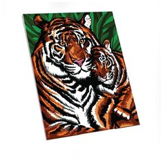 Картина по номерам на холсте с подрамником «Тигры» 40×50 см Школа талантов