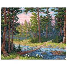 МС-003 Алмазная мозаика Лесная речка48*38см Brilliart М.П.Студия