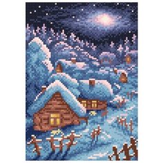 МС-005 Алмазная мозаика Зимний пейзаж19*27см Brilliart М.П.Студия