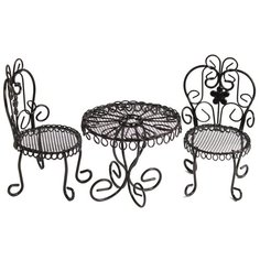 KB3585 Набор метал. стол 8*7см с 2-мя стульями 5*4*11,5см, черный Астра (3шт/упак) Astra & Craft