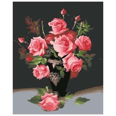 HS0025 Набор для рисования по номерам Ваза с розами 40*50см Hobruk