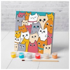 4719045 Картина по номерам Милые котята 15*15 см 4719045