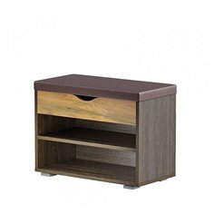 Тумба для обуви Моби Лайт 08.57 цвет Венге, Дуб Золотой CRAFT, экокожа (Гранд Шоколад) Mobi