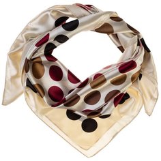 Шелковый платок на шею/Платок шелковый на голову/женский/Шейный шелковый платок/стильный/модный /21kdgPL902301-2vr белый,бордовый/Vittorio Richi/80% шелк,20% полиэстер/90x90