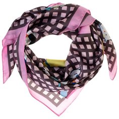 Шелковый платок на шею/Платок шелковый на голову/женский/Шейный шелковый платок/стильный/модный /21kdg70951101-6vr розовый, коричневый/Vittorio Richi/80% шелк,20% полиэстер/70x70