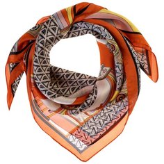 Шелковый платок на шею/Платок шелковый на голову/женский/Шейный шелковый платок/стильный/модный /21kdg70951101-19vr оранжевый,желтый/Vittorio Richi/80% шелк,20% полиэстер/70x70