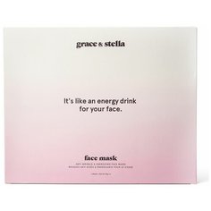 Grace & Stella Энергетическая маска для лица с коллагеном и коллоидным золотом против морщин Anti Wrinkle + Energizing Face Masks, 28 мл, 6 шт.