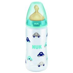 NUK First Choice Plus бутылочка из полипропилена с соской из латекса M, 300 мл, с рождения, авто бирюзовый