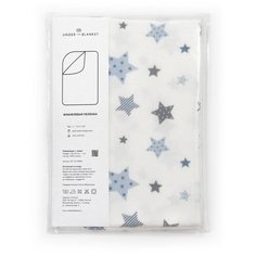 Пеленка детская 115х115см, голубые звездочки, фланель Under the Blanket