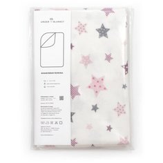 Пеленка детская 115х115см, розовые звездочки, фланель Under the Blanket