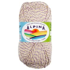 Пряжа Alpina "LOLLIPOP" 100% хлопок №08 бежевый-желтый-розовый-сиреневый - 10 мотков по 50 г