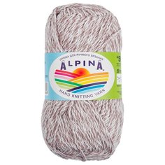 Пряжа Alpina "SHEBBY" 100% хлопок №03 серый-белый - 10 мотков по 50 г
