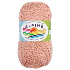 Пряжа Alpina "LOLLIPOP" 100% хлопок №05 малиновый-салатовый-желтый-коралловый - 10 мотков по 50 г