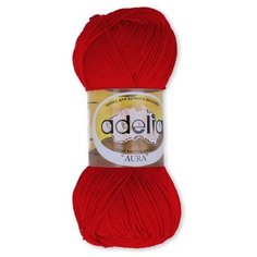 Пряжа Adelia "AURA" 100% акрил №038 красный - 10 мотков по 50 г