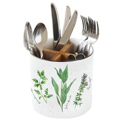 Банка-подставка Easy Life п/кух.инструменты, ст.приборы Herbarium в подарочной упаковке, фарфор (EL-R2218_HERU)