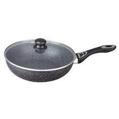 Сковорода-вок Bekker BK-3799, 30 см, с крышкой, съемная ручка, черный