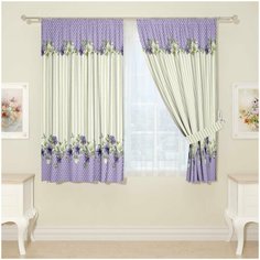 Фотошторы для кухни 17475, 145*160 см, 2 шт. Сирень