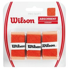 Овергрип Wilson Pro Soft Overgrip, арт. WRZ4040OR, 0,5 мм, размер 2,5см*120см,3 шт, темно-оранжевый