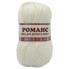 Пряжа Камтекс Романс (50%шерсть, 50%акрил) (205 белый), 10 мотков