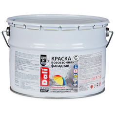 Краска акриловая DALI Фасадная всесезонная влагостойкая моющаяся матовая бесцветный 9 л