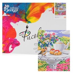 Картина по номерам Русская живопись "Чай в цветочном саду", 40*50 см