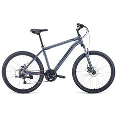 Велосипед FORWARD HARDI 26 2.1 disc (26" 21 ск. рост 18") 2020-2021, серый матовый/черный, RBKW1M66Q016