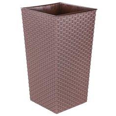 КАШПО ДЛЯ ЦВЕТОВ НАПОЛЬНОЕ "РОТАНГ" СО ВСТАВКОЙ 220*220*415 ММ (ВЕНГЕ) "АЛЬТЕРНАТИВА" М6841 Alternativa
