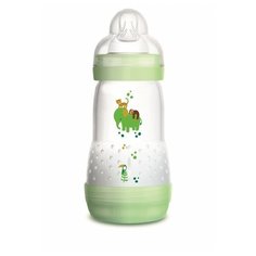 MaM Бутылочка антиколиковая самостерилизующаяся Easy Start Nature Safari Sorbet Green, 260 мл, с 2 месяцев, Nature Safari/Sorbet Green
