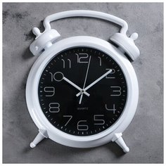 Часы настенные, серия: Классика, "Большой будильник", белые, 31х28 см 1390999 Сима ленд