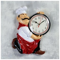 Часы настенные, серия: Кухня, "Повар усач", 24х30 см 1588314 Сима ленд