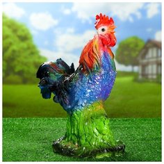 Садовая фигура "Петух пёстрый" темная грудка 37х30см 3467705 Хорошие сувениры