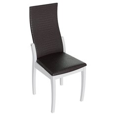 Стул «Бруклин Т1» Белый матовый/Коричневый Аллигатор к/з 218 Triya