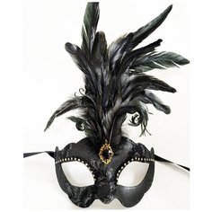 Венецианская маска Civetta Ric. Ciuffo с пером Giacometti