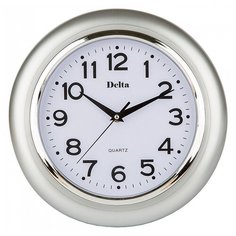 "DT-0092 Часы настенные d29см (10), цвет: серебро" Delta