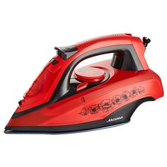 "Утюг АКСИНЬЯ КС-3001 красный с черным: 2600 Вт, КЕРАМИКА,САМООЧИСТКА,Паровой удар(8)"