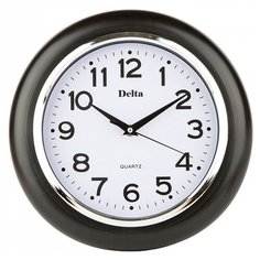 "DT-0091 Часы настенные d29см (10), цвет: черный" Delta