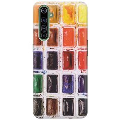 Cиликоновый чехол на realme X50 Pro / Рилми Х50 Про с принтом "Палитра красок" Gosso