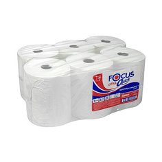 Полотенце бумажное 1-сл 200 м в рулоне, 6 уп, Н200хD160 мм FOCUS EXTRA QUICK БЕЛОЕ HAYAT
