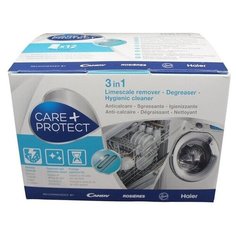 Профессиональное средство для удаления накипи и жира (антинакипин) Care+Protect для стиральных и посудомоечных машин Candy