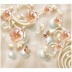 Фотообои Московская обойная фабрика Цветы и бабочки 6277-ML 300х270 см