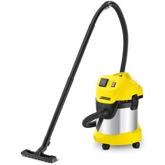 Профессиональный пылесос KARCHER WD 3 P Premium, 1000 Вт, серебристый/желтый