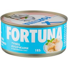 Fortuna Тунец кусочками в собственном соку, 185 г Фортуна