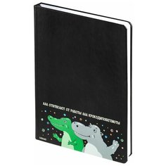Ежедневник Соль Крокодилобегемоты недатированный, искусственная кожа, черный Sol