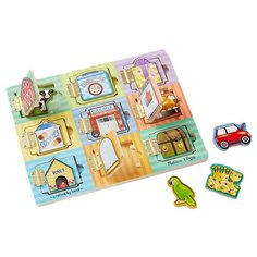 Бизиборд Melissa & Doug Прятать и искать разноцветный