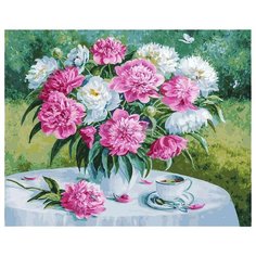 Белоснежка Картина по номерам "Роскошные пионы" 40х50 см (193-AB)