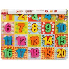 Рамка-вкладыш Mapacha Цифры Счет до 20 (76760), 20 дет.