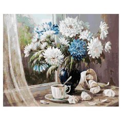 Белоснежка Картина по номерам "Хризантемы - цветы запоздалые" 40х50 см (147-AB)