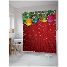 Штора для ванной JoyArty Шары и рождество 180х200 (sc-9808108)