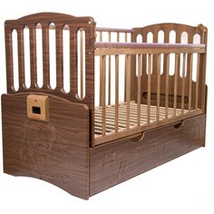 Кроватка Daka Baby Укачай-ка 3 (классическая), поперечный маятник орех