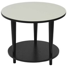 Столик журнальный Мебелик Beauty Style 10, d: 60 см, венге/белое стекло